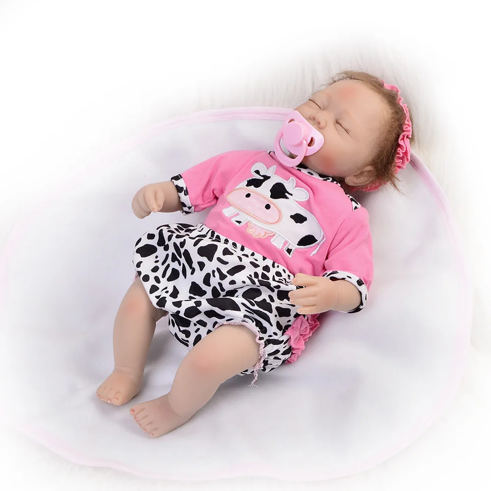 Фантастические силикона Reborn Baby Doll с ткани тела 22 дюймов жив детские игрушки для
