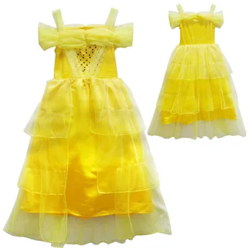 

New 2018 Fantasia girls Halloween Cosplay Beauty And The Beast kid Princess Belle Costume cosplay costume