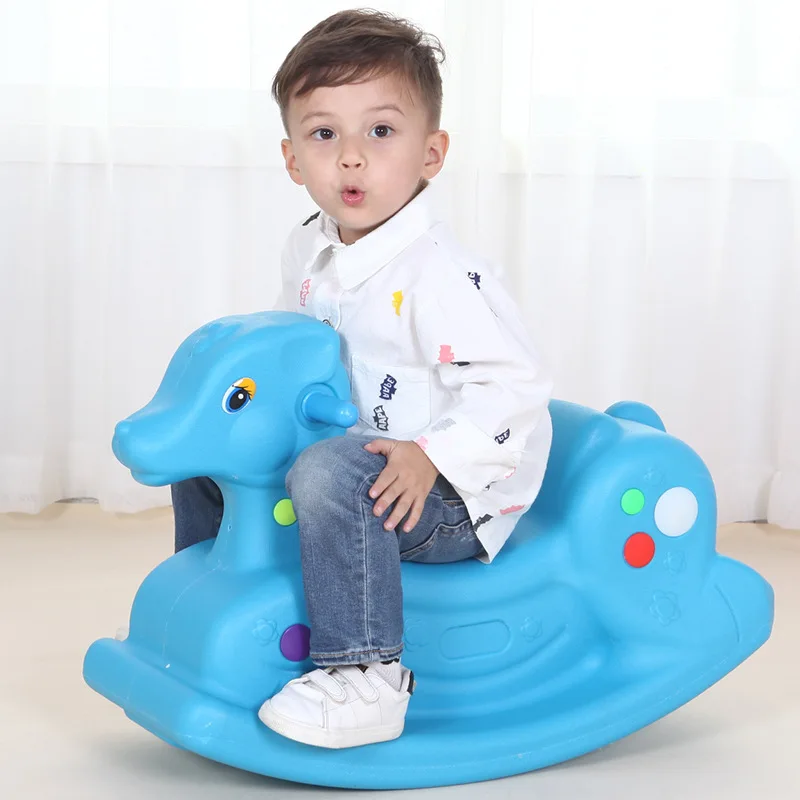 

Baby Rocking Horse with Music Plastic Roller Baby Birthday Gift Rocking Horse Ride on Animals Children Toy Ride Kids Horse Toys