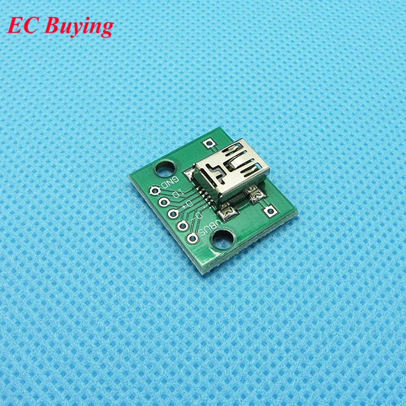 10 шт. мини USB для DIP адаптер пластина конвертер 2 54 мм PCB платы DIY источник питания