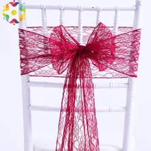 Дизайн кружевная лента для стула галстуки-бабочки Обложка Свадебная вечеринка в отеле украшение Свадьба Банкет домашний текстиль вечерние поставки