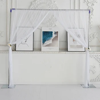 

2pcs Tulle Backdrop Curtain for Wedding Backdrop Decoration Photo Booth Photography Background Outdoor Christmas Party Decor