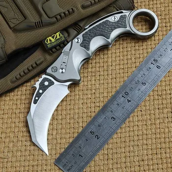 

DICORIA MG pterosaur claw ball brearing Flipper folding knife M390 blade titanium+CF outdoor hunting Survival knives EDC Tools