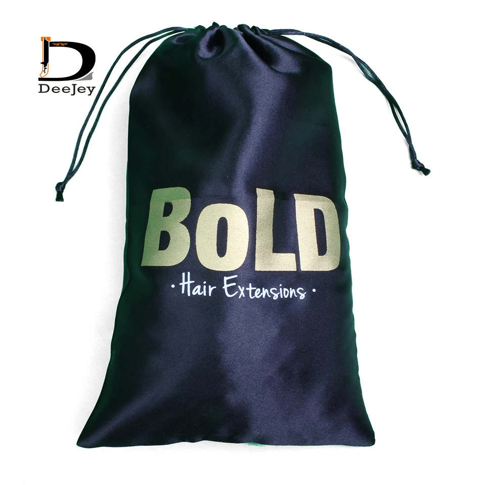 

New type personal printed satin bags for hair pack drawstring hair packaging bags virgin hair packaging bags 50pcs a lot