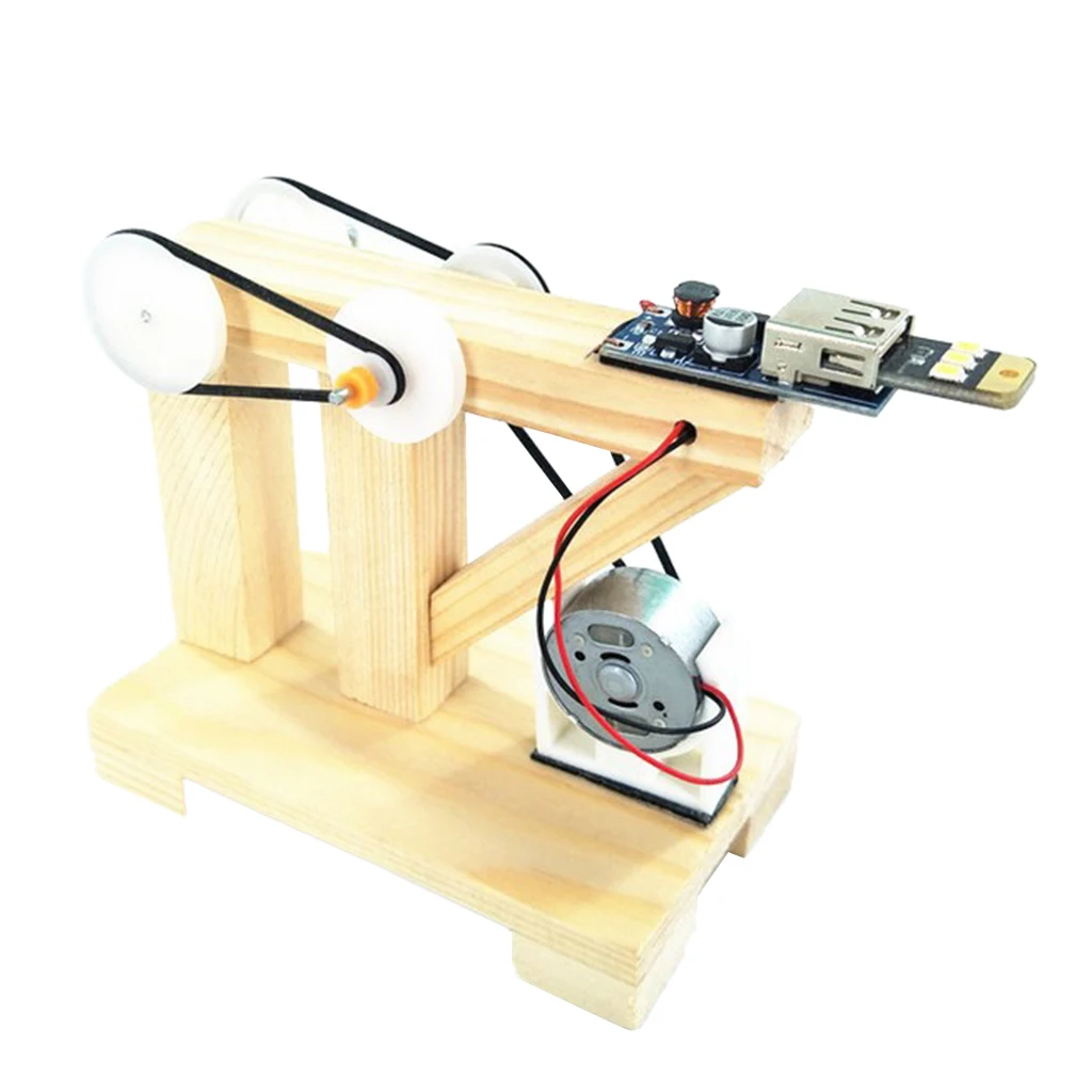 DIY Assembled Hand Generator LED Light Electric Science Toys Kids Student Physics Experiments Educational Toy