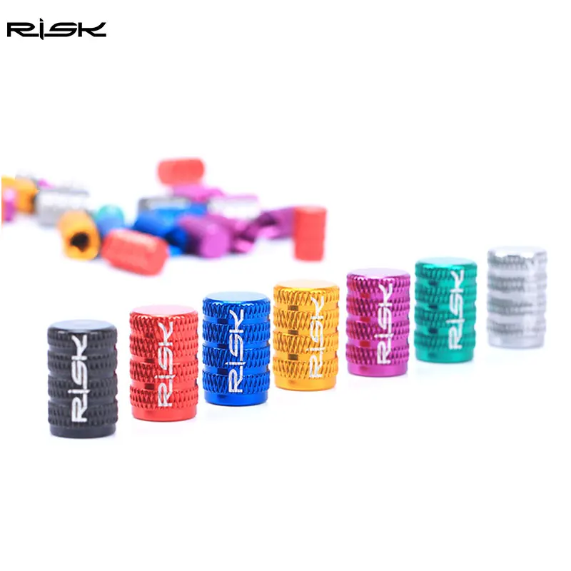 

2pcs/set Bicycle Schrader Valve Cap Mountain Bike 7 Colors Cycling Tire Adaptor Convertor American Valve Dust Cover Cap 4.9g