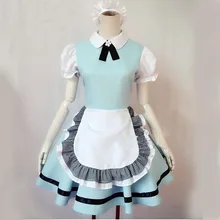 Venta caliente alice in wonderland traje lolita dress maid cosplay fantasia carnaval disfraces de halloween para las mujeres plue tamaño xl