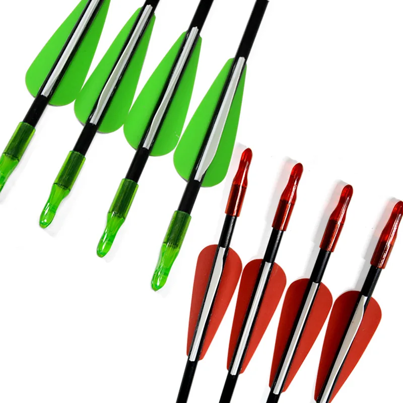 12 PCS 80cm Glassfiber Rubber feather Arrow Replaceable Arrowhead Length Archery Recurve Bow Children's Basic Training
