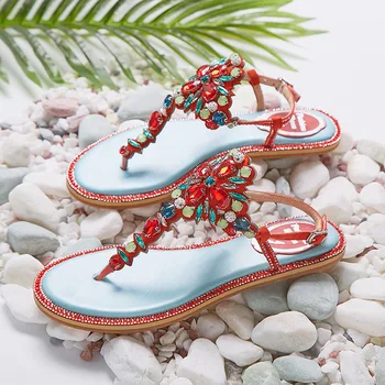 

2018 autumn new fashion simple leather sandals women comfortable leather rhinestones Roman style casual sandals shoes.