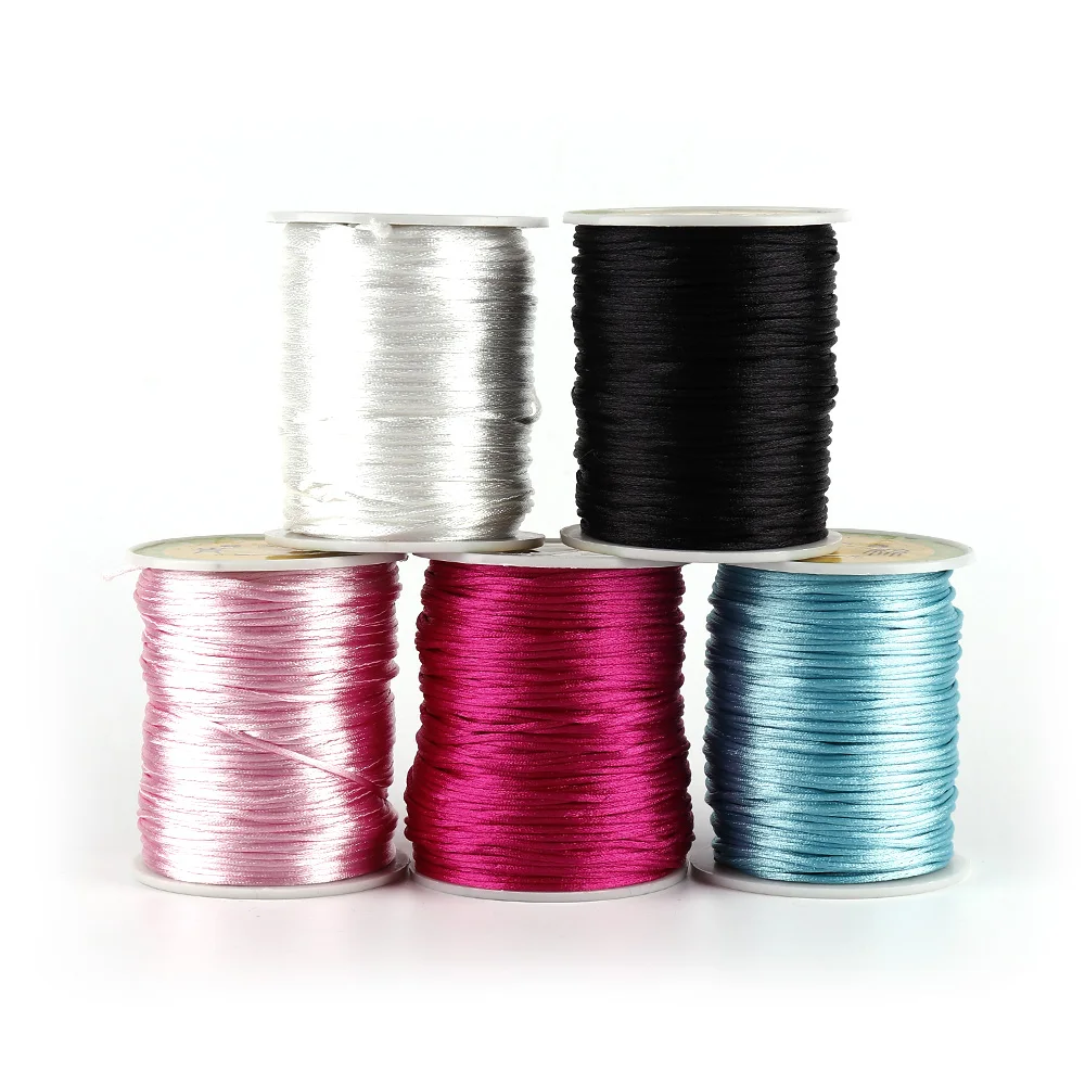 80 Meters Satin Silk Rope Nylon Cord For Baby Teether Accessories Teething Necklace Rattail Cord DIY Tool 1.5mm TYRY.HU teething toys silicone teething toys baby teething toys silicone beads silicone teething beads
