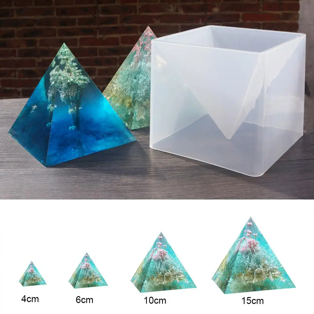 

3D Super Pyramid Silicone Mold 15cm DIY Handmade Ornament Decoration Craft Mould Epoxy Color Fine Color Cream Dried Flower Molds