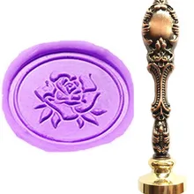 Цветок Винтаж Романтика Роза лист цветок индивидуальный логотип роскошные Воск уплотнительное штамп латунь павлин металлической ручкой подарочный набор