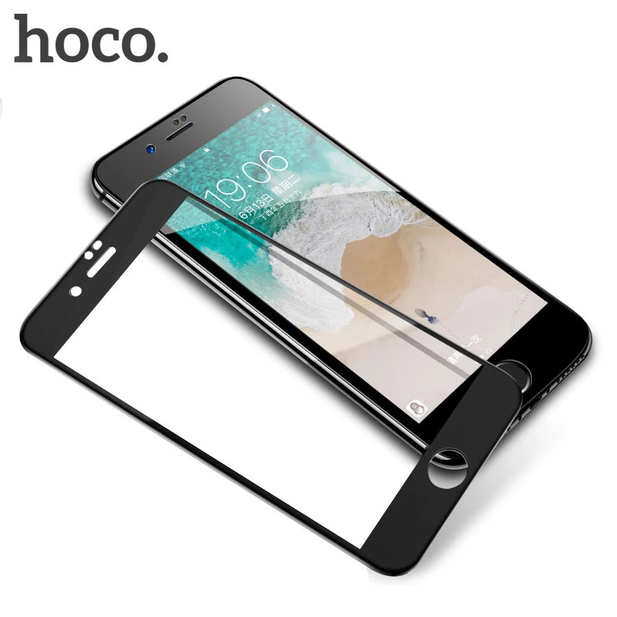 

HOCO 9H Soft Curved Edge Full Cover HD Tempered Glass Anti Blue Ray for iphone 6 6s 7 8 plus 0.16m Screen Protector Film glass