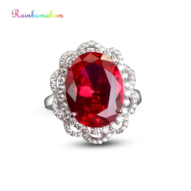 

Rainbamabom Vintage 925 Solid Sterling Silver Garnet Sapphire Gemstone Opening Adjustable Anniversary Ring Jewelry Wholesale
