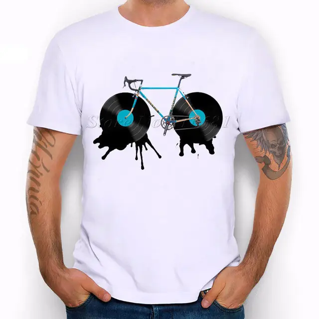 Cool Design Retro Style Bikeed With Vinyl Tires Funny Joke Men T Shirt