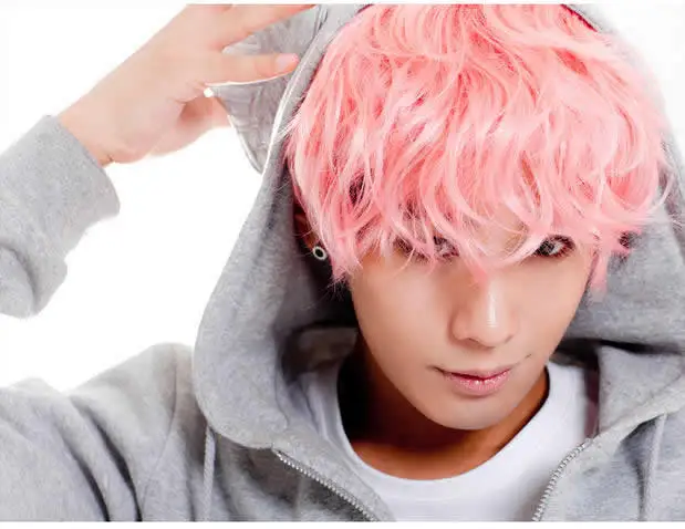 Korea Sfashion Short Light Pink Hair Men Wig - Unknown - AliExpress