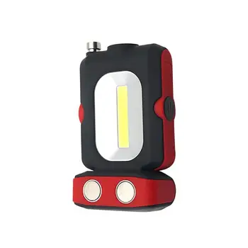 

Multifunction Pocket COB Work Light Handy Mini LED Flashlight Magnet Lamp with Flexible Antenna for Camping Hiking Hunting (Red)