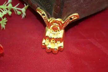 

42*34MM Imitation gold furniture feet Foot wooden gift box Decorative feet Zinc Alloy With Staples Wholesale
