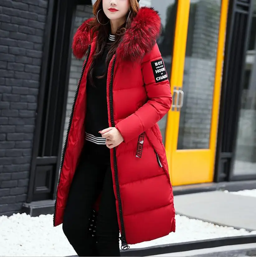 Пальто женское зимнее длинное с меховым воротником и капюшоном 4xl 5xl|Парки| |