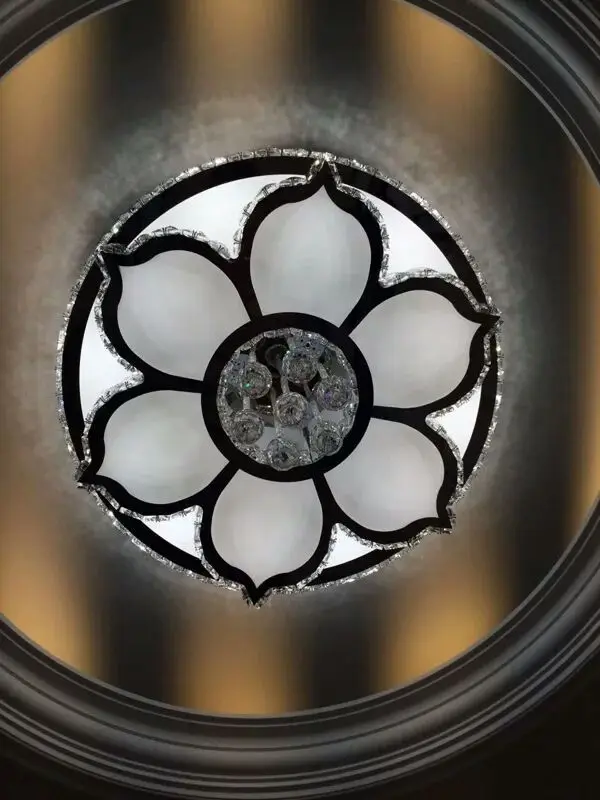 Роскошный современный блеск K9 Хрустальная Светодиодная потолочная люстра цветок хромированная сталь диммируемая акриловая люстра освещение Luminarie