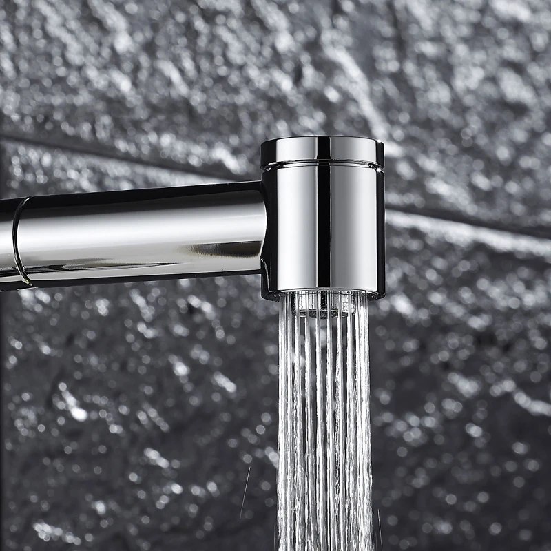 Chrome Kitchen Faucets hot and cold Single Handle Pull Out faucet for Kitchen 360 Degree Swivel mixer Water 3 ways water Tap