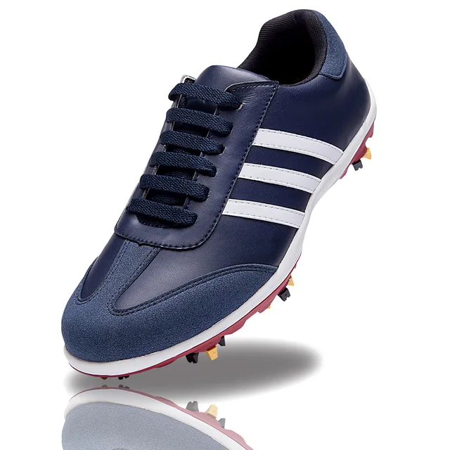 New style mens leather Golf shoes Breathable waterproof