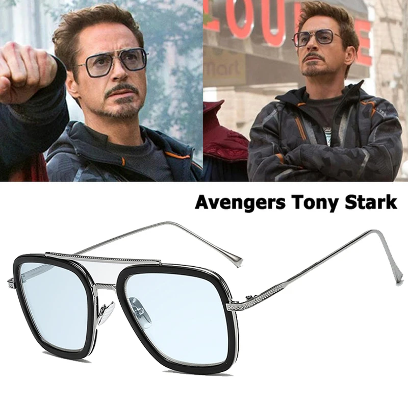 

Fashion Avengers Tony Stark Flight Style Man Sunglasses Men Square Brand Design Sun Glasses aviation Oculos De Sol iron Man 3