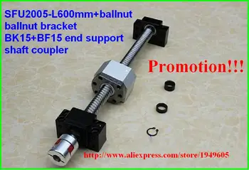 

RM2005 Ballscrew SFU2005 600mm Ball screw + BK/BF15 End Support + 2005 ballnut bracket + 8x12mm Flexible Shaft Coupling