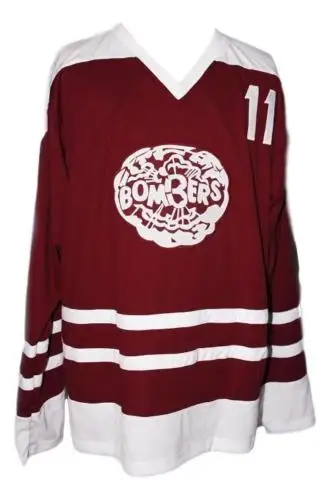 

Maroon Bob Clarke 11 Flin Flon Bombers throwback MEN'S Hockey Jersey Embroidery Stitched Customize any number and name