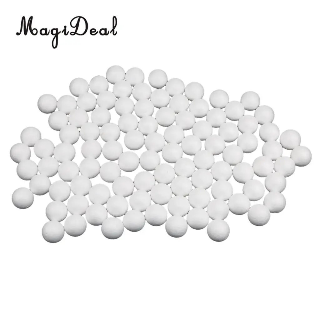 MagiDeal 100pcs  Modelling Craft Polystyrene Foam Balls for DIY Christmas Party Decoration Supplies Gifts25mm -White 