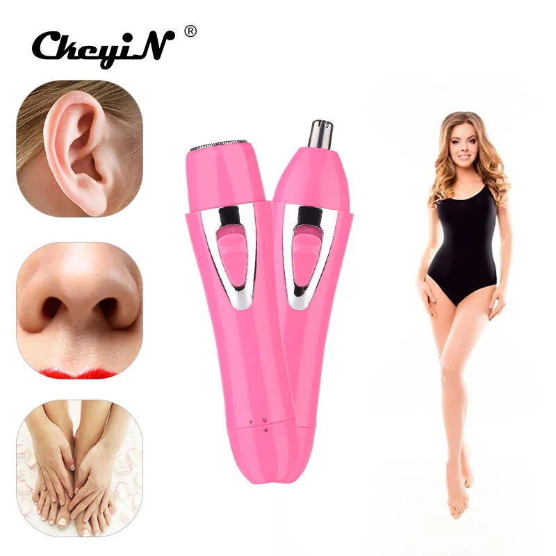 

CkeyiN 2 in1 Nose Ear Hair trimmer Electric Female Face Hair Removal Rechargeable Lady Razor Trimmer Facial Depilation USB 40