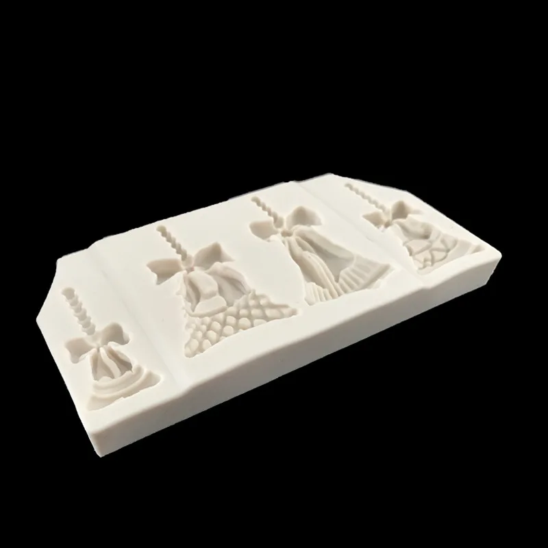 JX-LCLYL New Silicone Christmas Bell Cake Ornament Sugarcraft Cake Mould Art Decor DIY