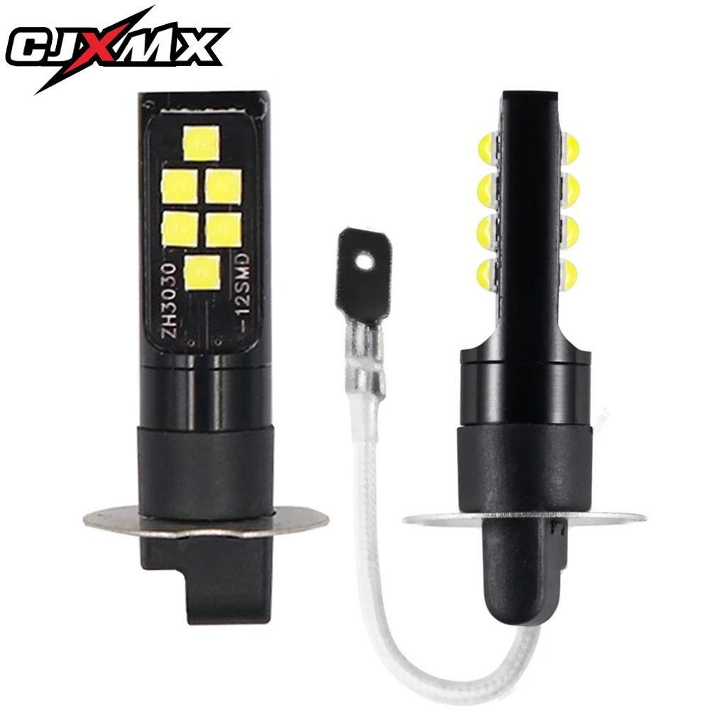 

CJXMX 2Pcs H1 H3 LED Bulb Super Bright Led Car Fog Light Bulb 1400LM 6000K White Car Lights 12V Automobile Driving Fog Lamp