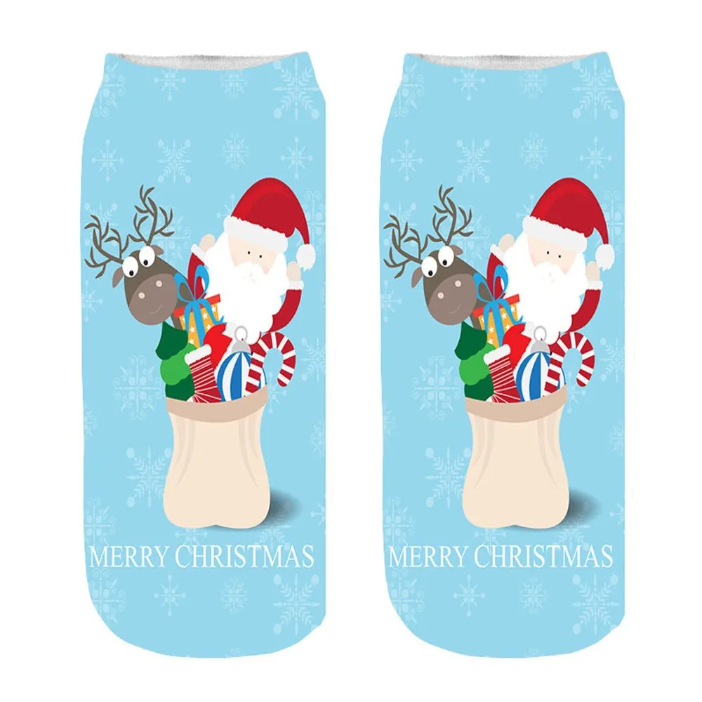 Высококачественный носок; забавные рождественские носки с объемным рисунком; Необычные милые Потрясающие носки до щиколотки с принтом; влагостойкие дышащие носки; Meias