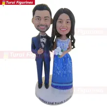 Индивидуальный бейсбольный свадебный торт Топпер Bobble голова глиняная Статуэтка на основе фотографий клиентов украшение для именинного торта куклы