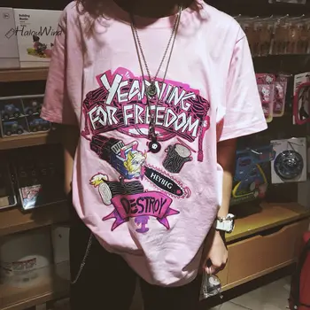 

Women T Shirt 2020 Harajuku Streetwear Tops Hip Hop Skateboard Loose Short Sleeve Oversized Summer T Shirt Tee Shirt Femme