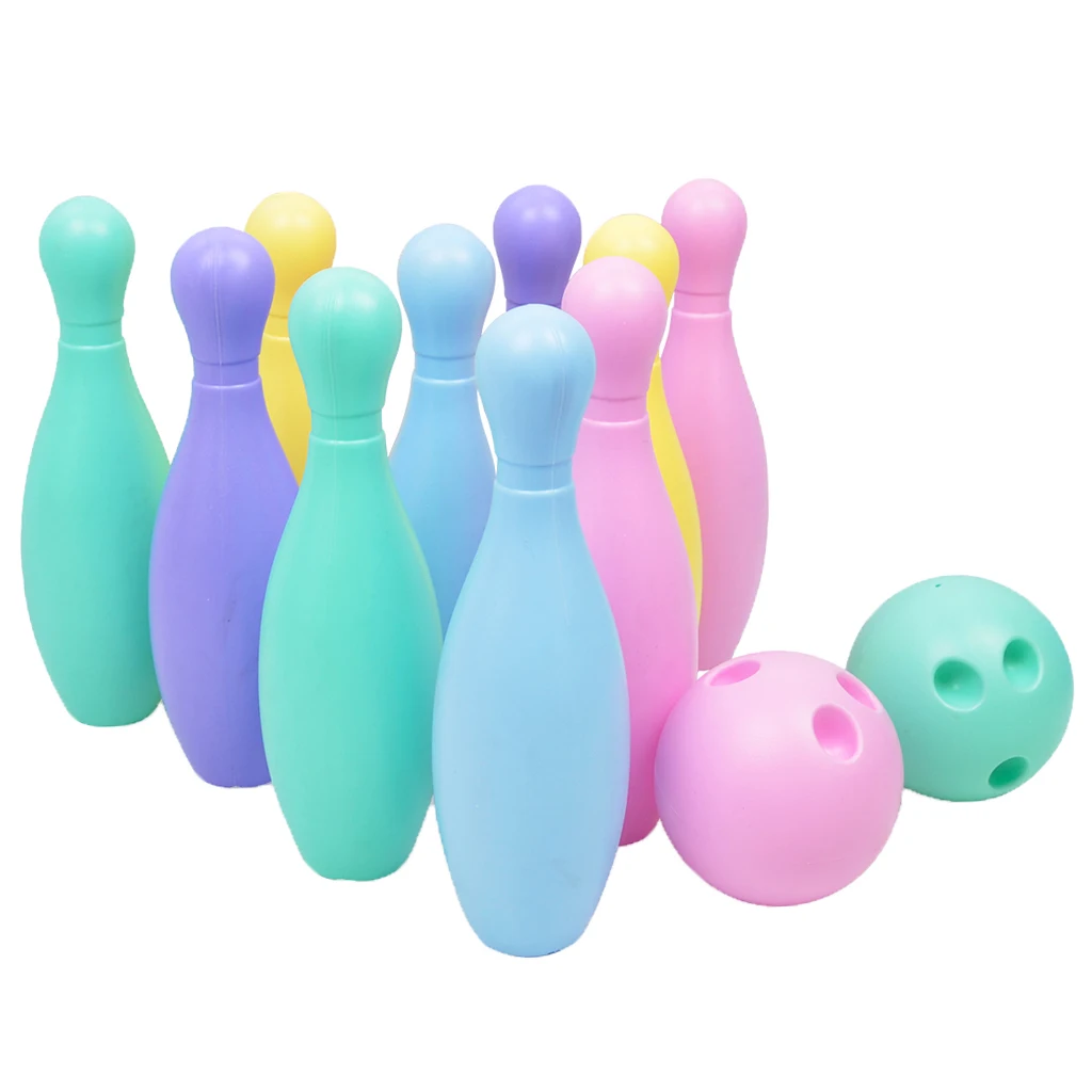 Deluxe Bowling Set (10 Pins & 2 Bowling Balls) with Storage Rack Fun Bowling Games Kit for Kids Adult Party Favors
