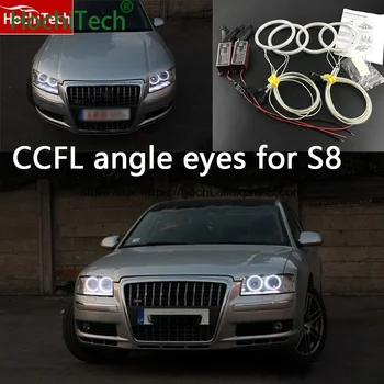 

for Audi S8 2002-2009 car styling 4pcs White Headlight Halo Rings CCFL Angel Eyes Light Kit daytime light DRL