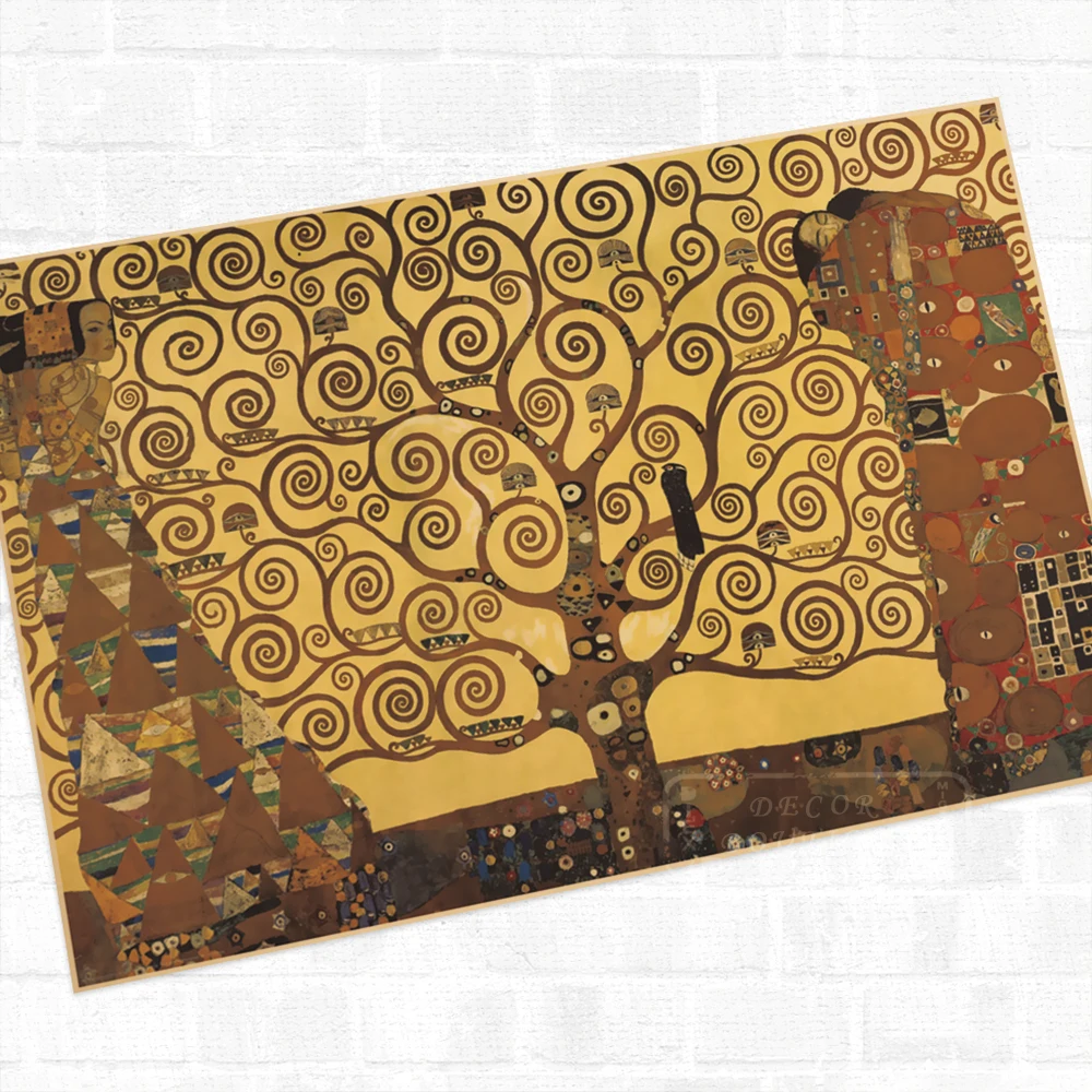 

Tree Of Life, Stoclet Frieze Gustav Klimt Art Vintage Retro Poster Decorative DIY Wall Stickers Home Posters Art Bar Decor Gift