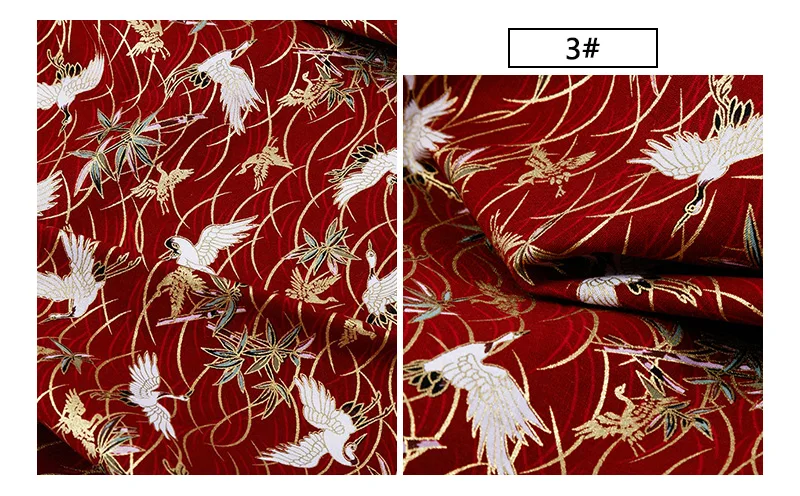 Японская бронзовая хлопковая ткань для шитья кимоно или шитья ручной сумки DIY Ткань для шитья материал TJ8692-c
