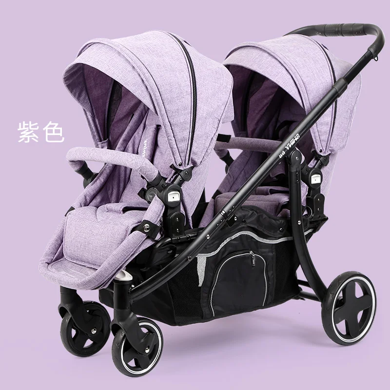 

multi-function Twin baby strollers lightweight folding can sit reclining detachable second summer children double stroller