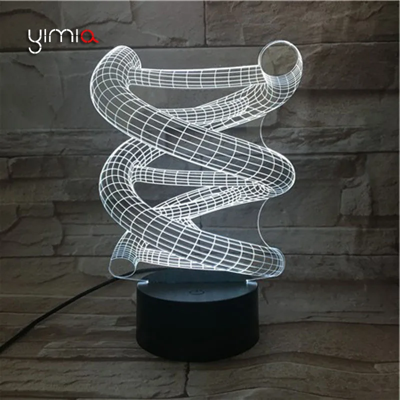 YIMIA 3D Lampe USB LED Sensor Baby Night Light DNA Helical