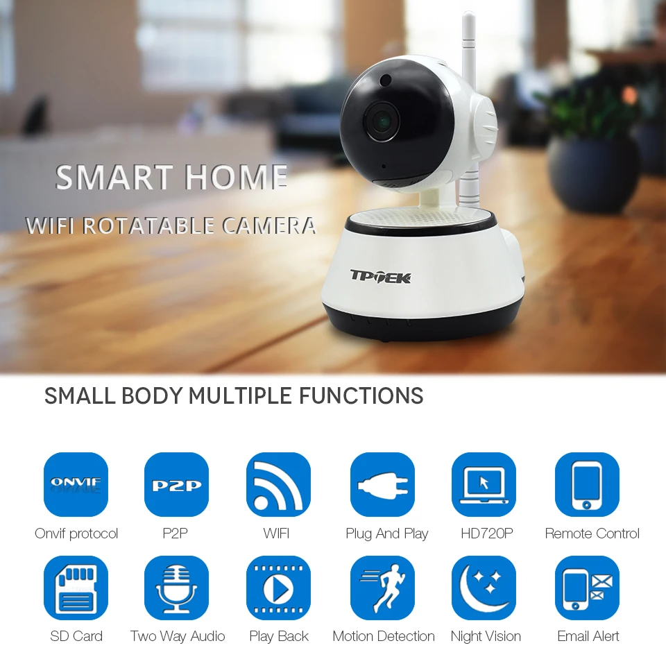 IP Camera Wireless WiFi Camera Smart Home WI-FI Surveillance CCTV Camera Security Network Camara Baby Monitor Indoor Onvif Cam