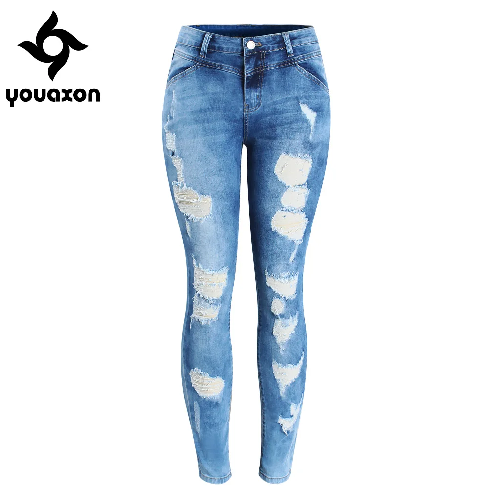 New Women Fashion Flare Pants Denim Pants Stretch Slim