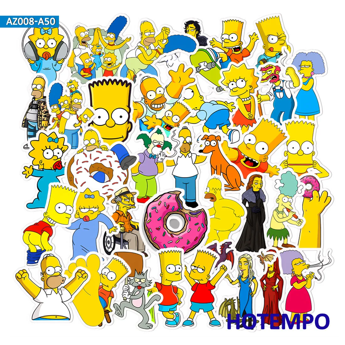 50pcs Simpson Cartoon TV Mixed Creative Stickers for Mobile Phone Laptop Luggage Guitar Case Skateboard Bike Car Decal Stickers 50pcs Simpson Cartoon TV Mixed Creative Stickers for Mobile Phone Laptop Luggage Guitar Case Skateboard Bike Car Decal Stickers