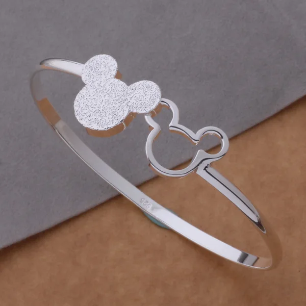 

AB036 Free Shipping Wholesale silver Bangle 925 fashion silver plated jewelry mikey /abzaitga ailaizsa
