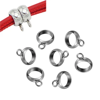 

10Pcs/lot 6/7/8mm Silver Stainless Steel Big Hole Round Beads Fidnings DIY For Jewelry Making Bracelet Necklaces Handmade Gift