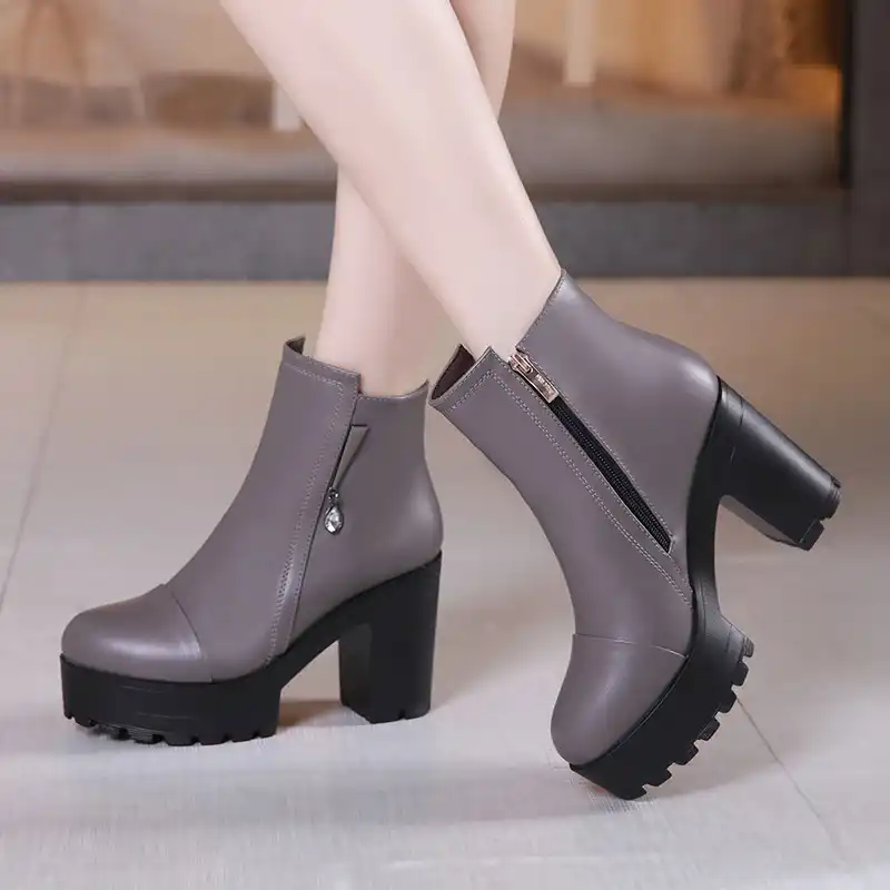 short block heel boots