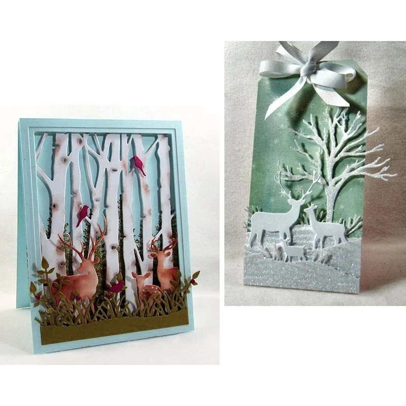 3PCS/Set Christmas Moose Metal Cutting Dies Stencil 2018 For DIY Scrapbooking Decorative Embossing Handcraft Die Cut Template