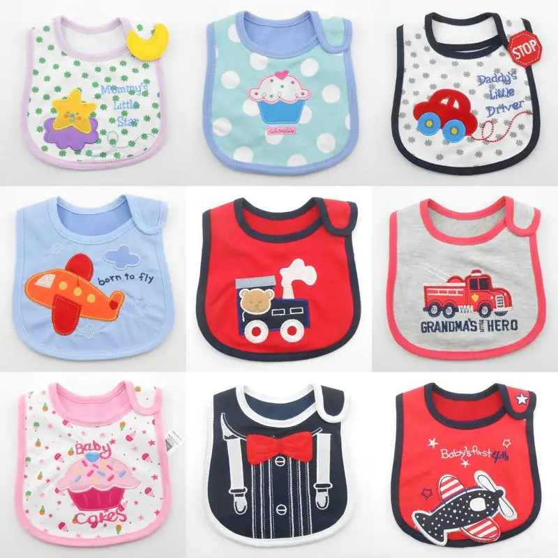 

Lovely Cute Cartoon Car Truck Baby Infant Toddler Boy Girl Kids Child Waterproof Cotton Bandana Bibs baberos bebes Burp Cloths